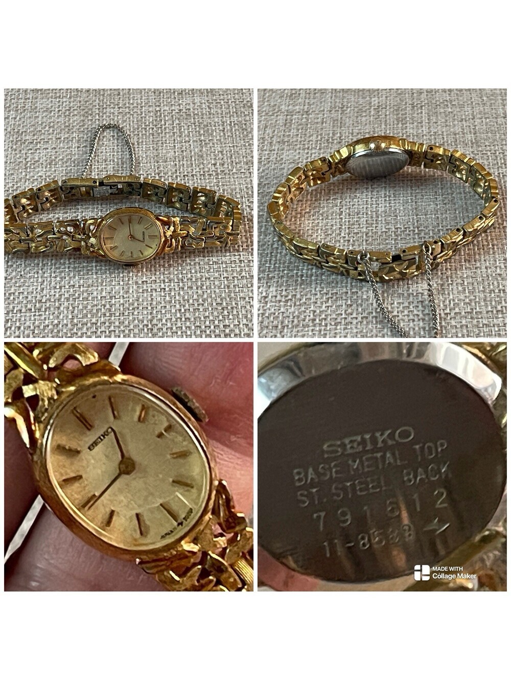 Vintage SEIKO Women's Gold Nugget Bamboo Link-11-8582
